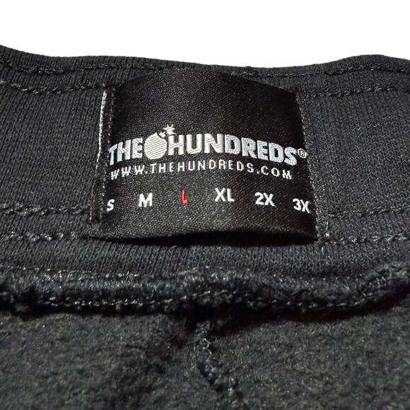 The Hundreds Drawstring Sweat Shorts Logo Spell Out Gray Black - Size Large - Picture 2 of 6